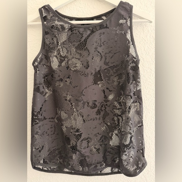 Zara Tops - ZARA Trafaluc Charcoal Lace Skull Top | Edgy Gothic Feminine Blouse